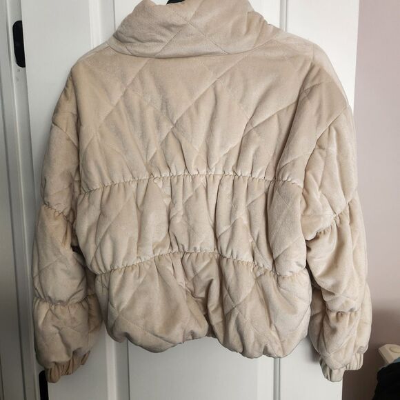 NWT-Sadie & Sage x Anthropologie -Cosmic Quilted Velvet Jacket Cream/Ivory-Small - Picture 6 of 11